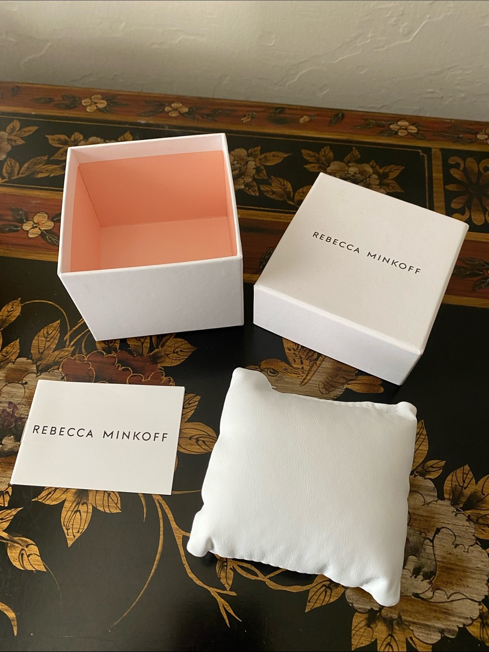 Rebecca Minkoff gift box (watch) pillow and booklet